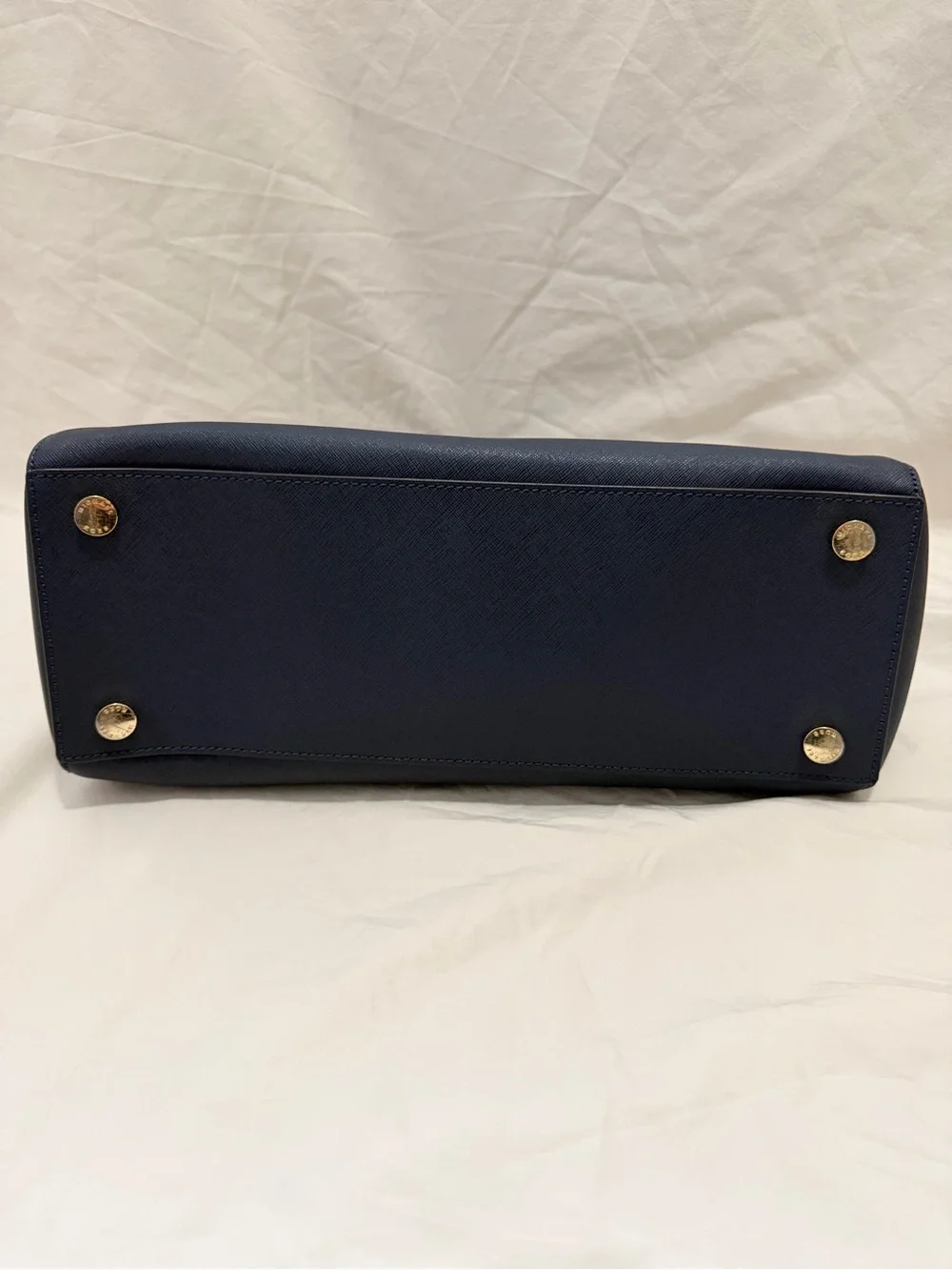 Michael Kors Sutton Large Saffiano Leather Satchel in Navy Color
